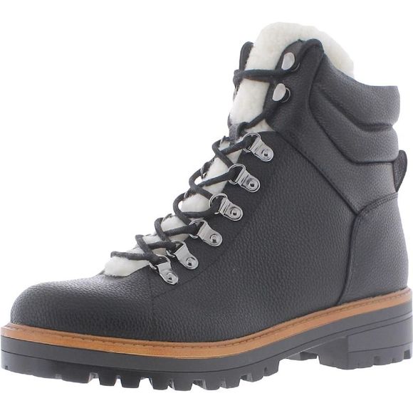 Marc Fisher Shoes - Marc Fisher Womens Mallie 3 Black Faux Fur Round Toe Ankle Boots Shoes